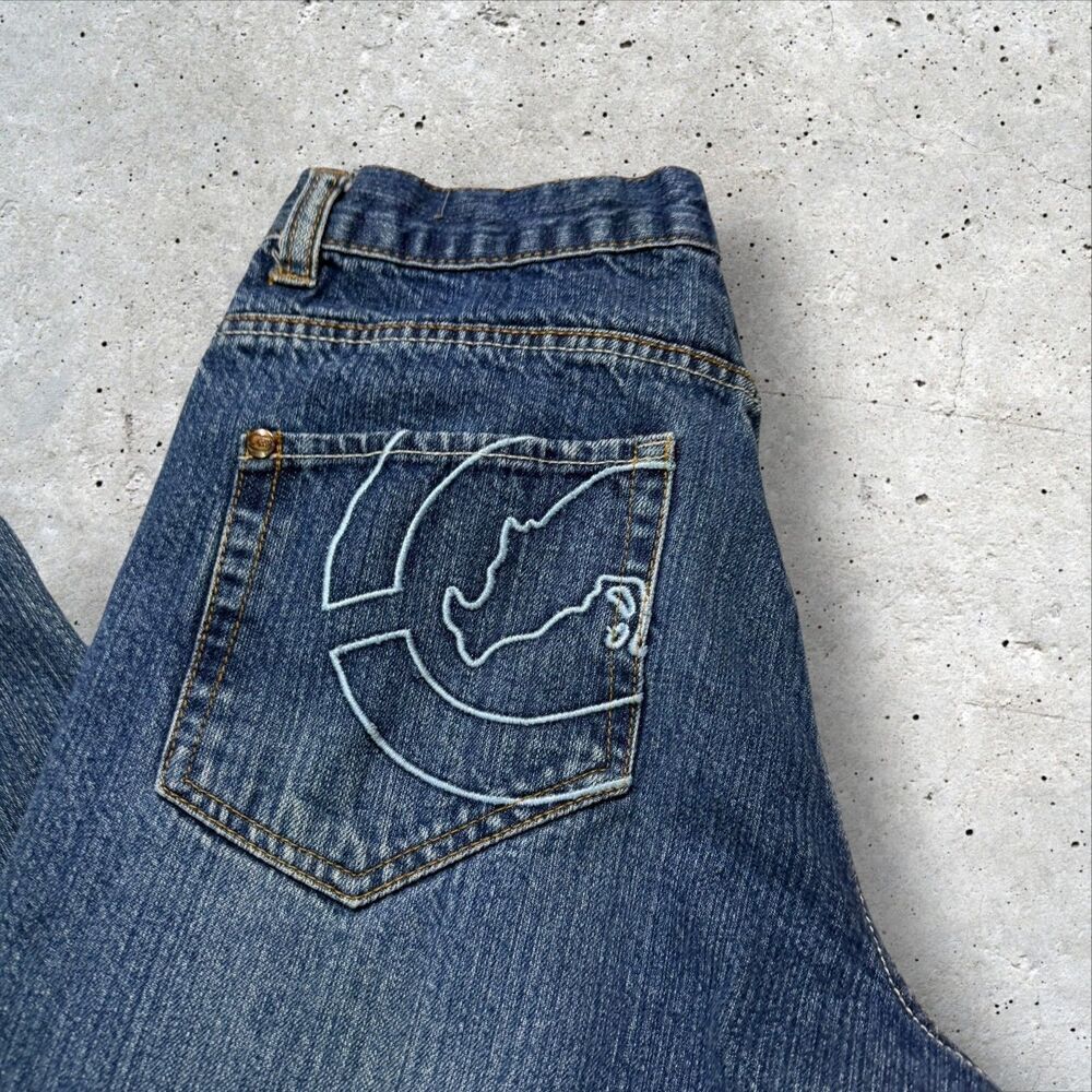Ecko Unltd Youth Baggy Jeans Blue Denim Rhino Pocket Y2K 2000s Streetwear - Picture 4 of 14